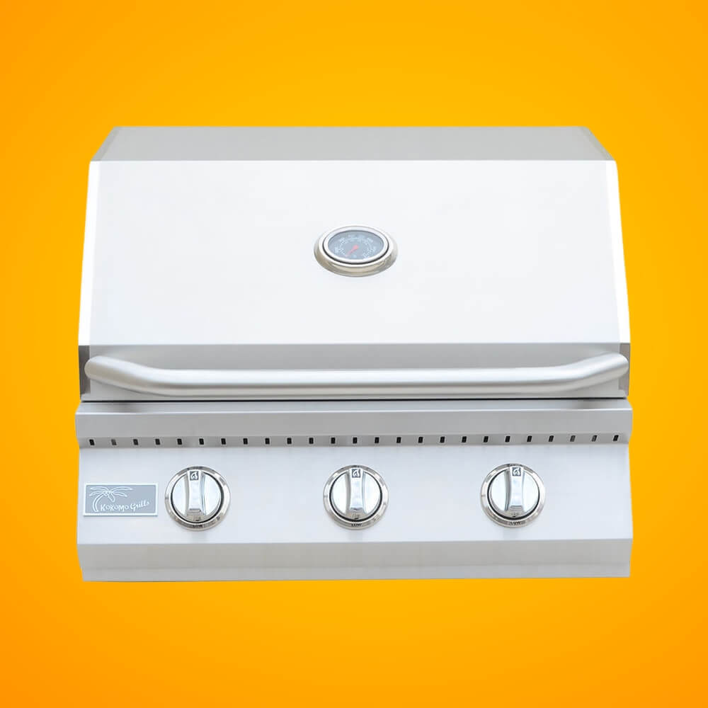 KoKoMo Grills 26" Premium 36K BTU LP/NG 3 Burner Built-In Stainless Steel Gas Grill