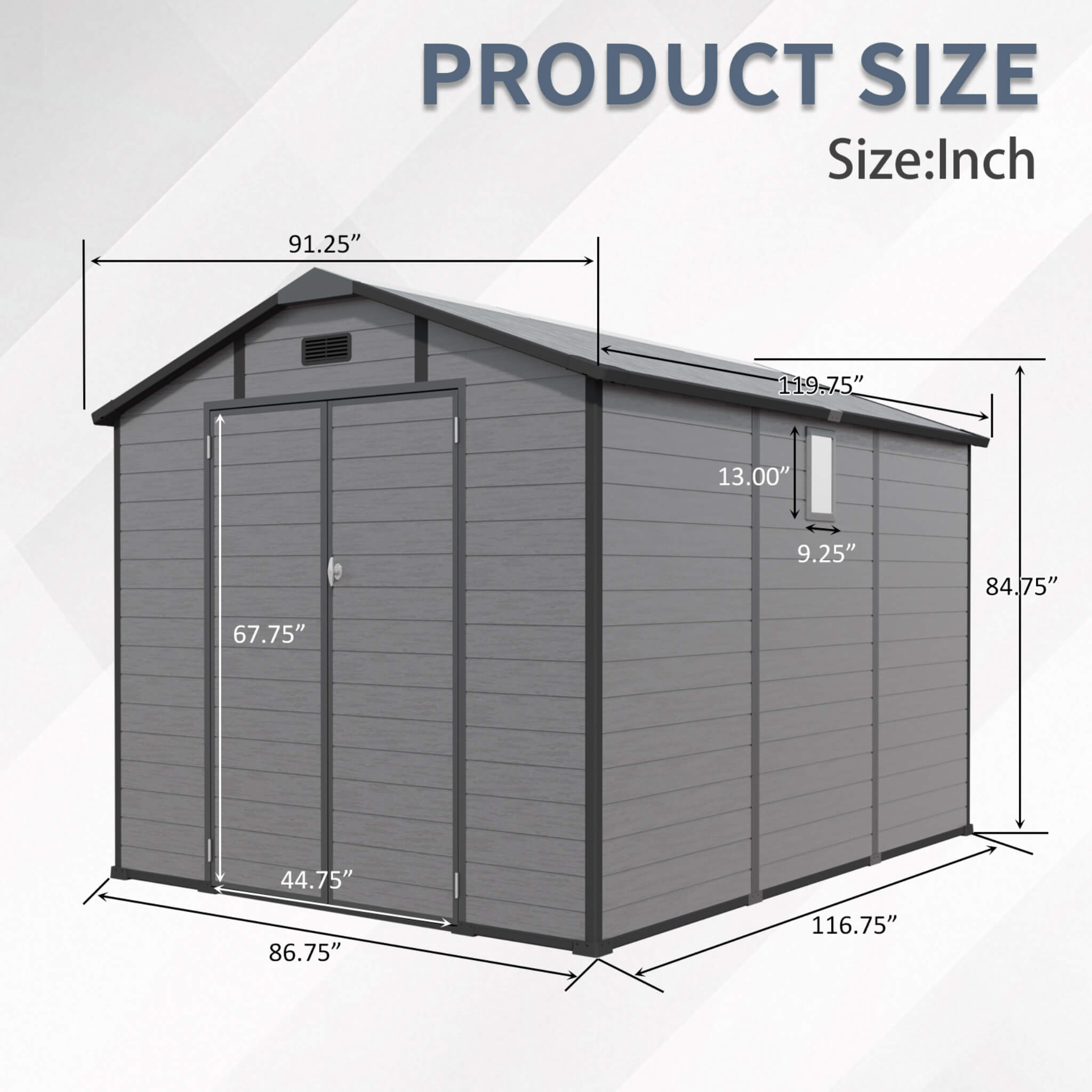 Alora Large Plastic Lockable Resin Outdoor Storage Shed With Window And Floor (SAK25870)