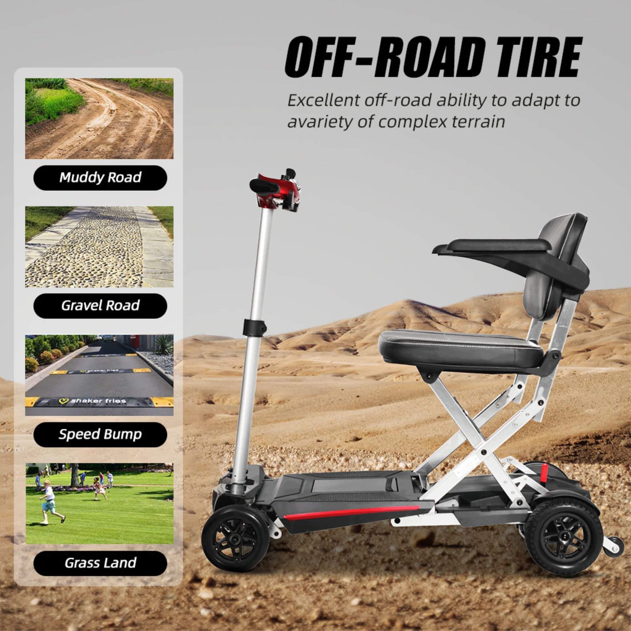 Lightweight Powered Folding Mobility Scooter For Adults And Seniors