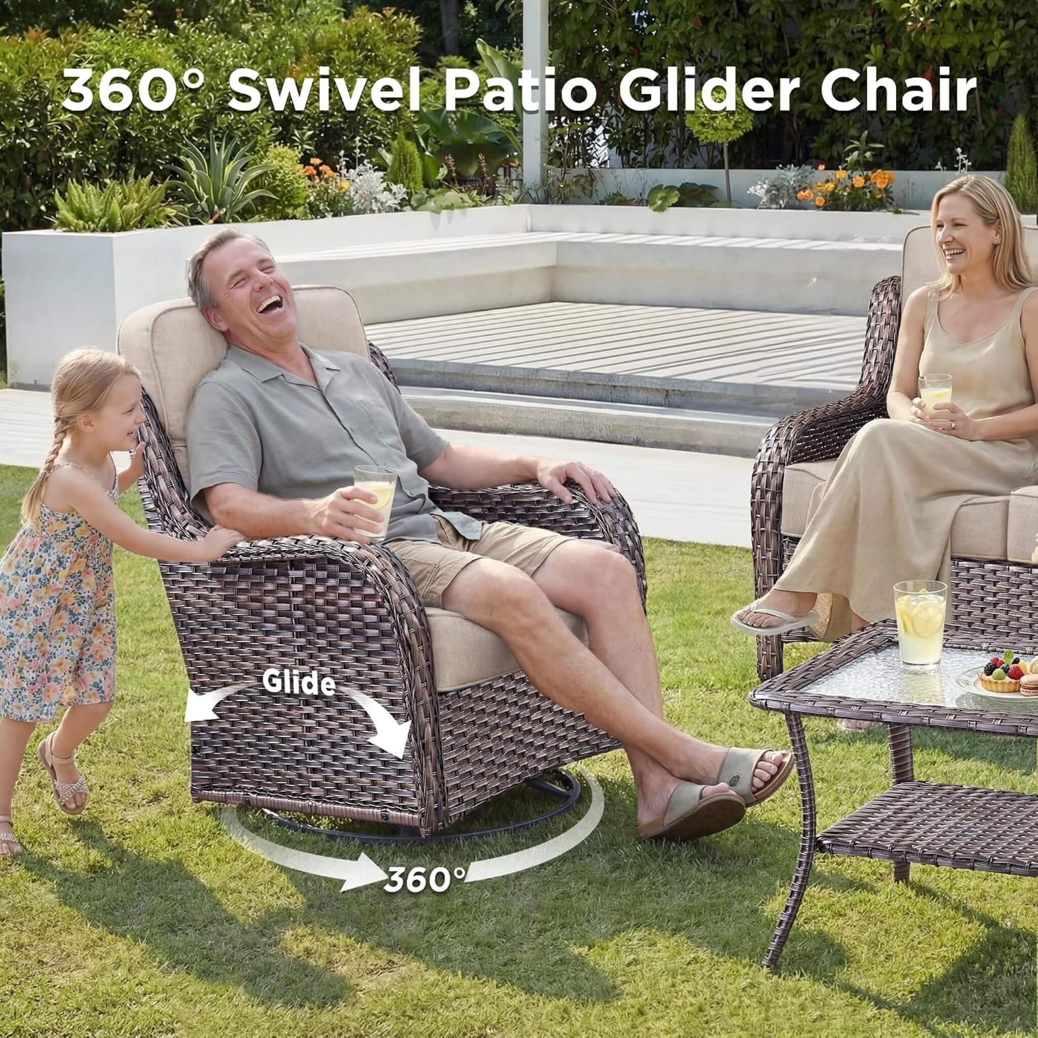 Alora Luxury 10-Piece All-Weather Outdoor Patio Furniture Set With Fire Pit Table