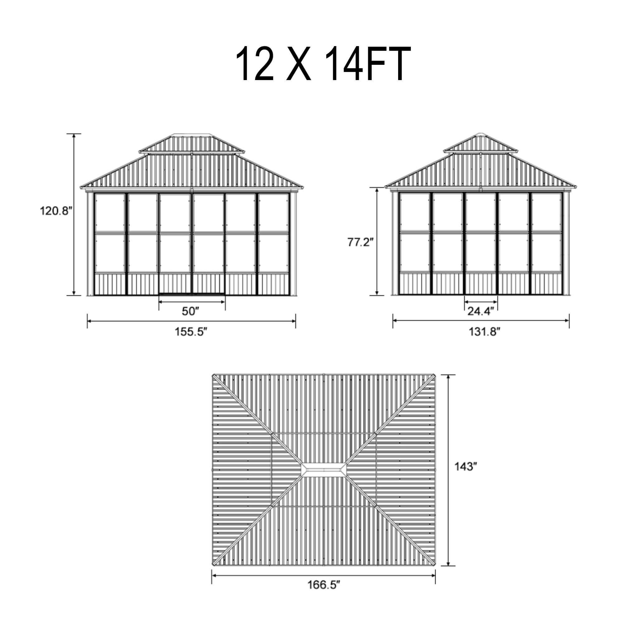 Alora Luxury Heavy-Duty Hardtop Sunroom With Aluminum Frame And LED Lights (SAK79102)