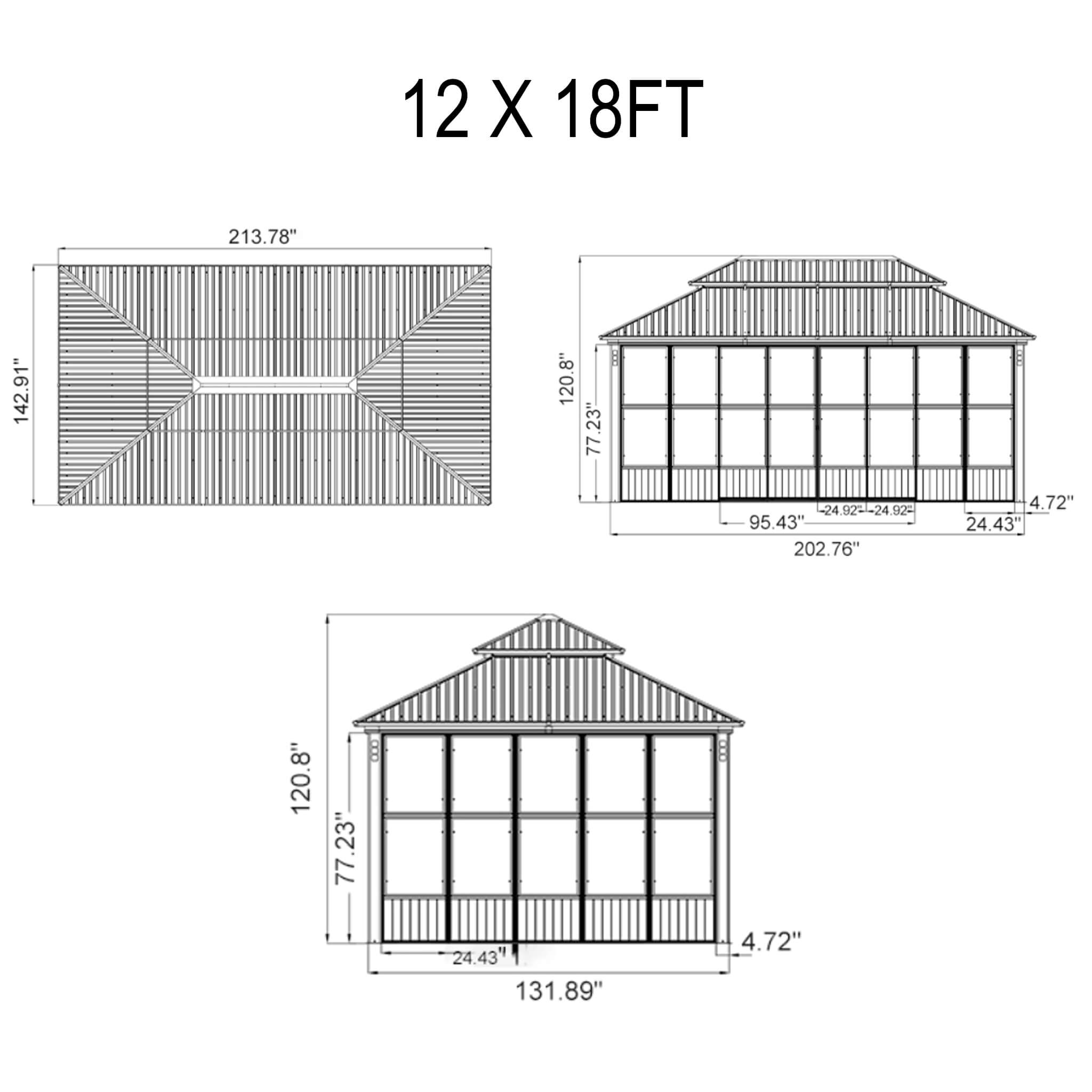 Alora Luxury Heavy-Duty Hardtop Sunroom With Aluminum Frame And LED Lights (SAK79102)