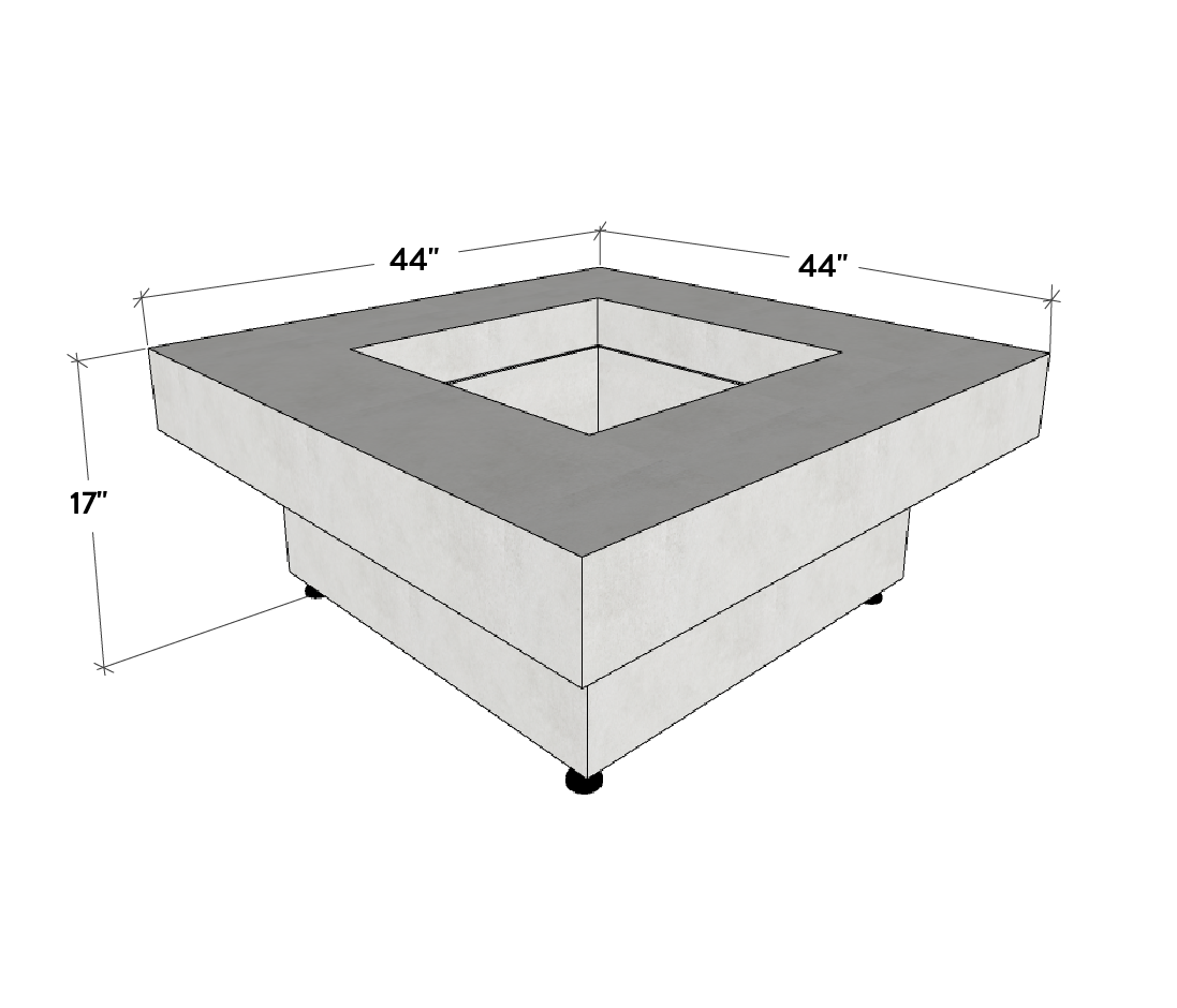 Platz - Square Concrete Fire Pit Table