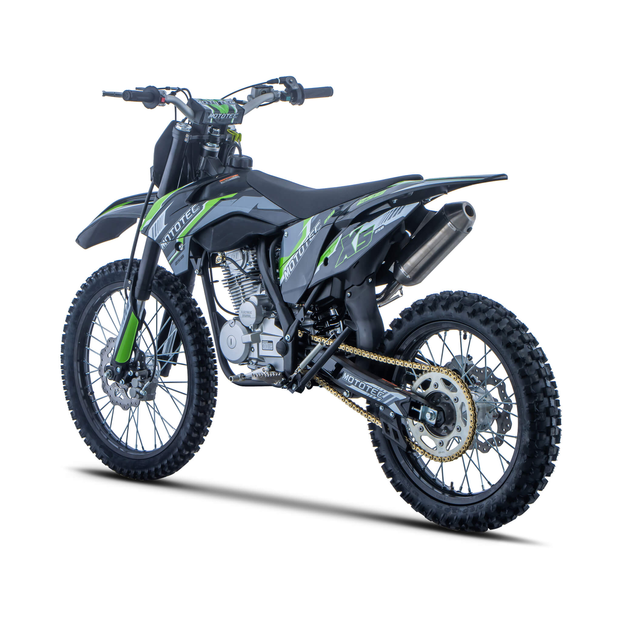 MotoTec X5 250CC 4-Stroke High-Performance Off-Road Gas Dirt Bike, Black