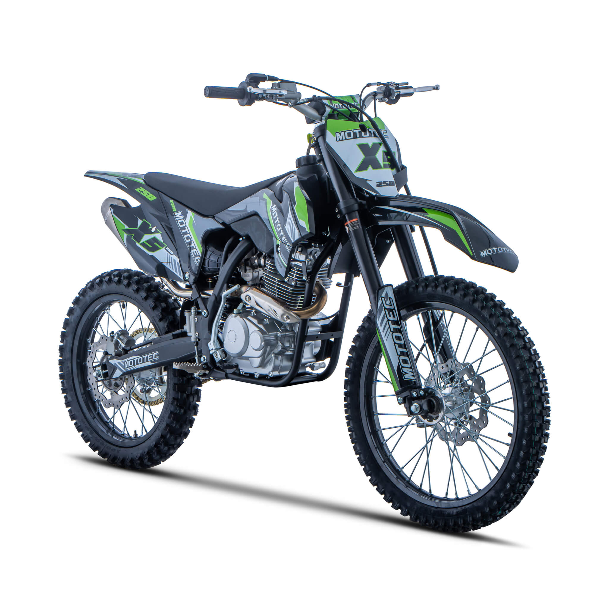 MotoTec X5 250CC 4-Stroke High-Performance Off-Road Gas Dirt Bike, Black