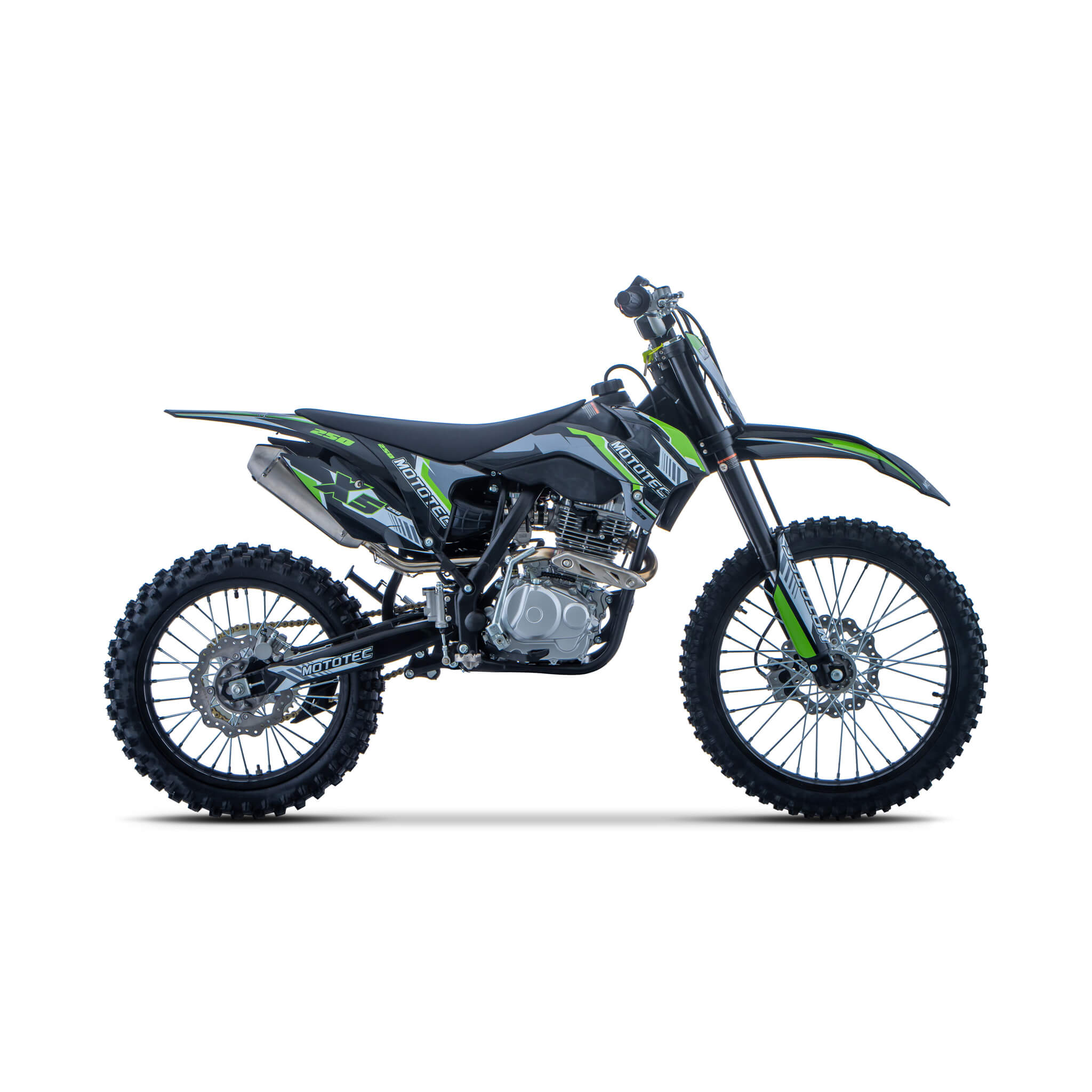 MotoTec X5 250CC 4-Stroke High-Performance Off-Road Gas Dirt Bike, Black