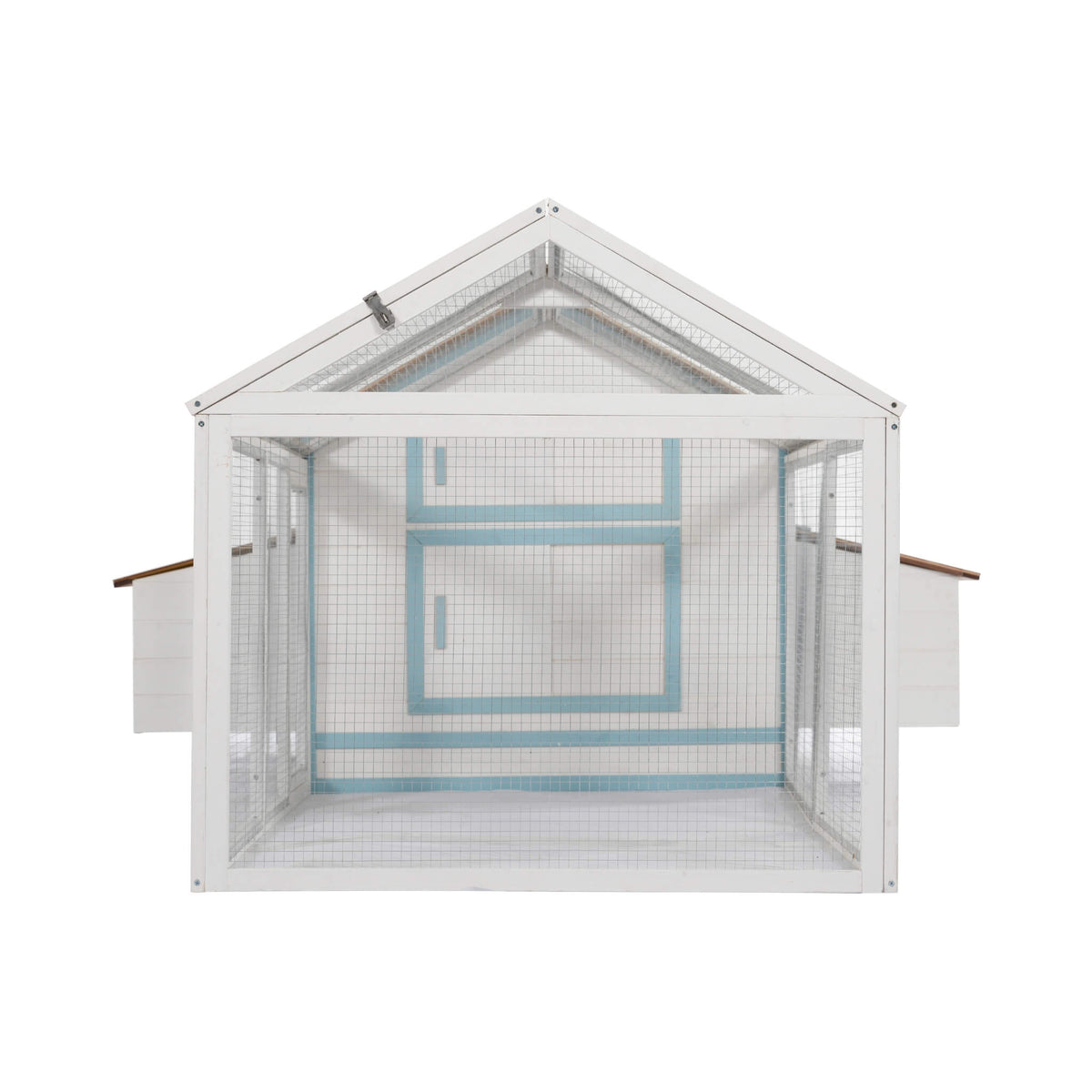 96-Inch Outdoor Fir Wood Chicken Coop With Nesting Box And Run