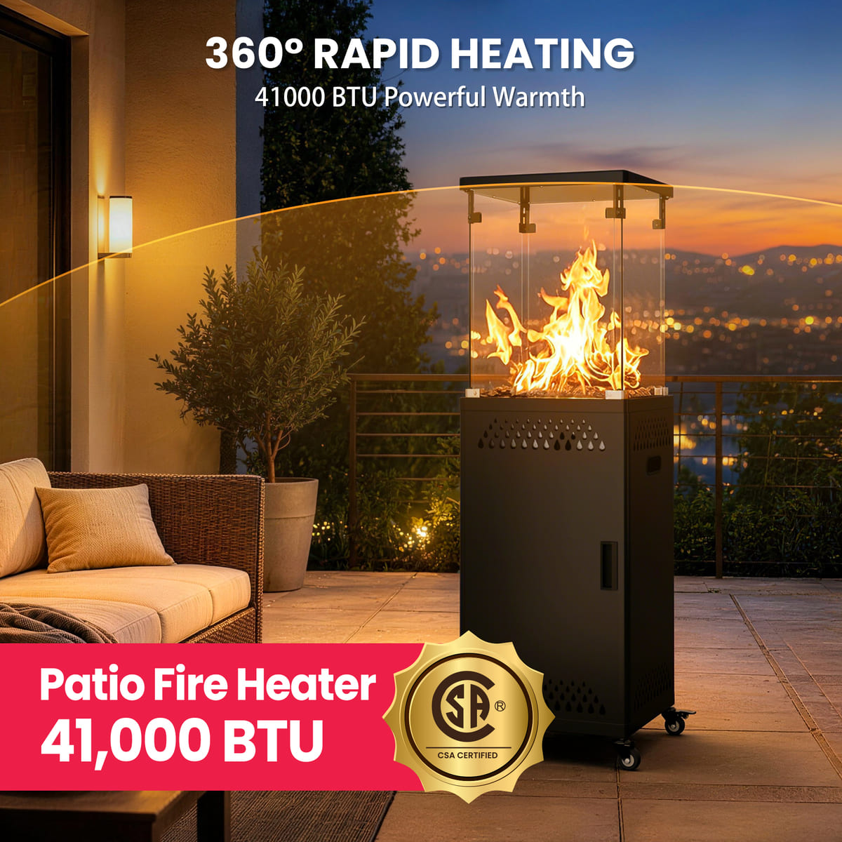 Pyra Base Patio Heater 41,000 BTU, Vent Body