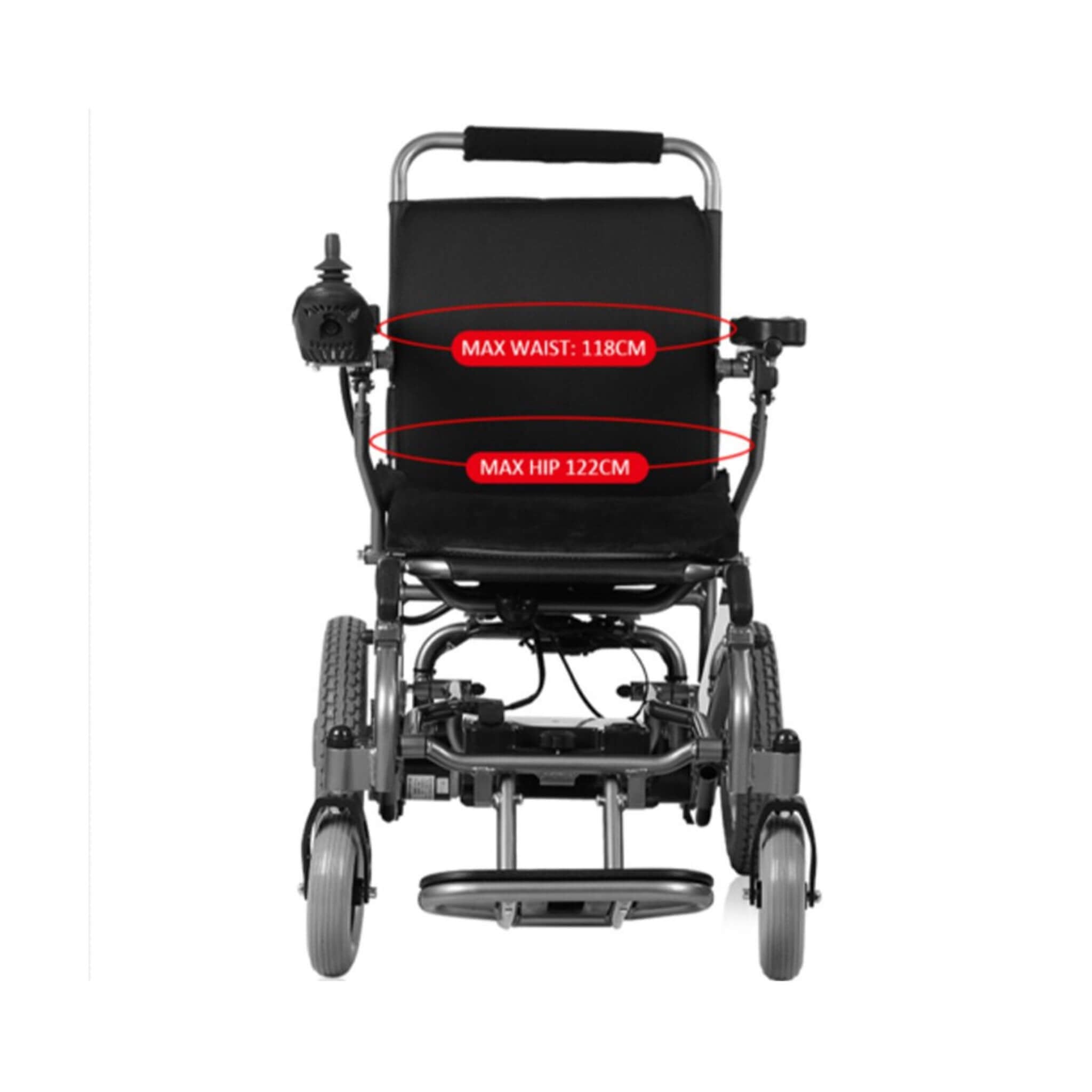 PCMOS WD602 17.5-Inch Heavy-Duty Electric Motorized Lightweight Wheelchair, 250LBS