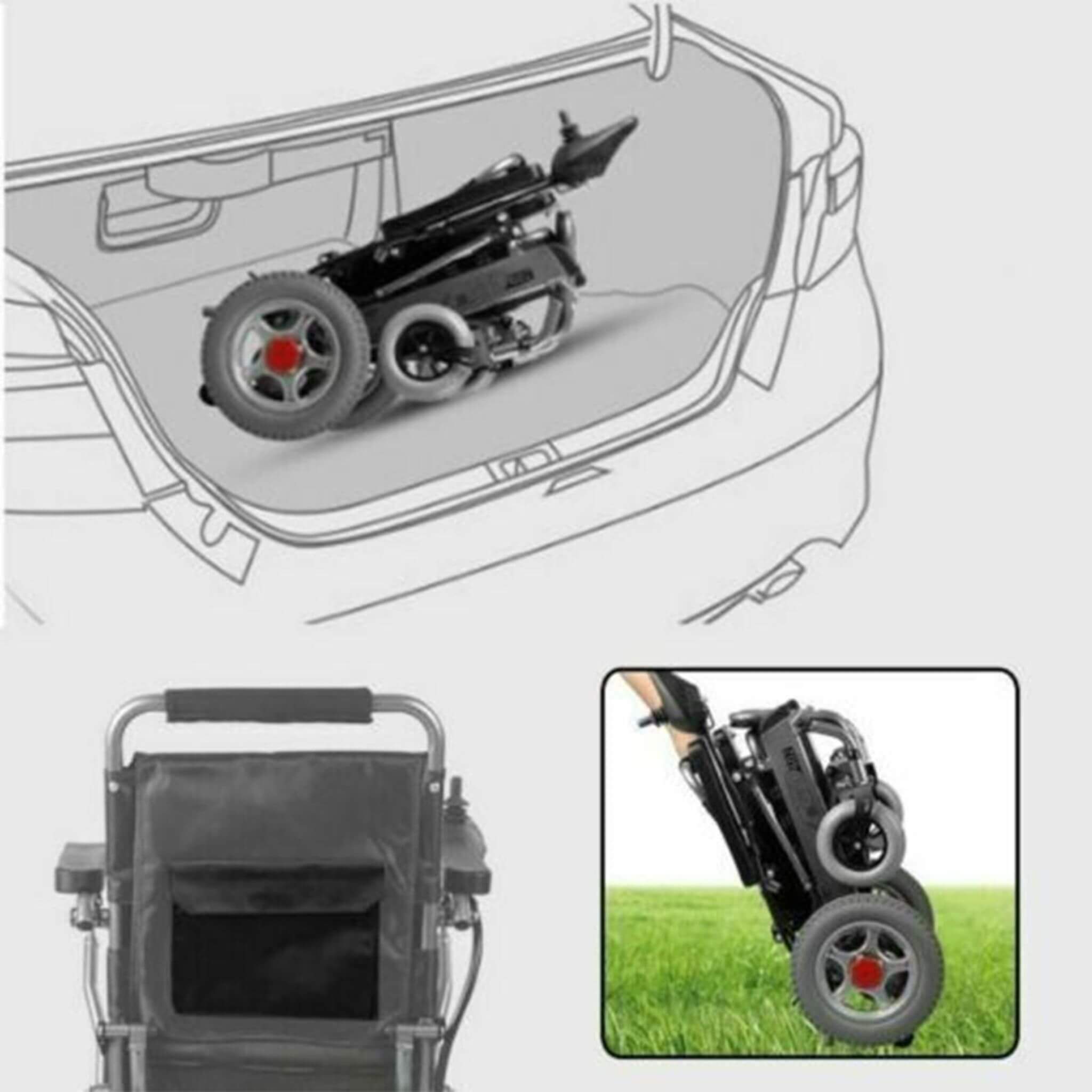 PCMOS WD602 17.5-Inch Heavy-Duty Electric Motorized Lightweight Wheelchair, 250LBS