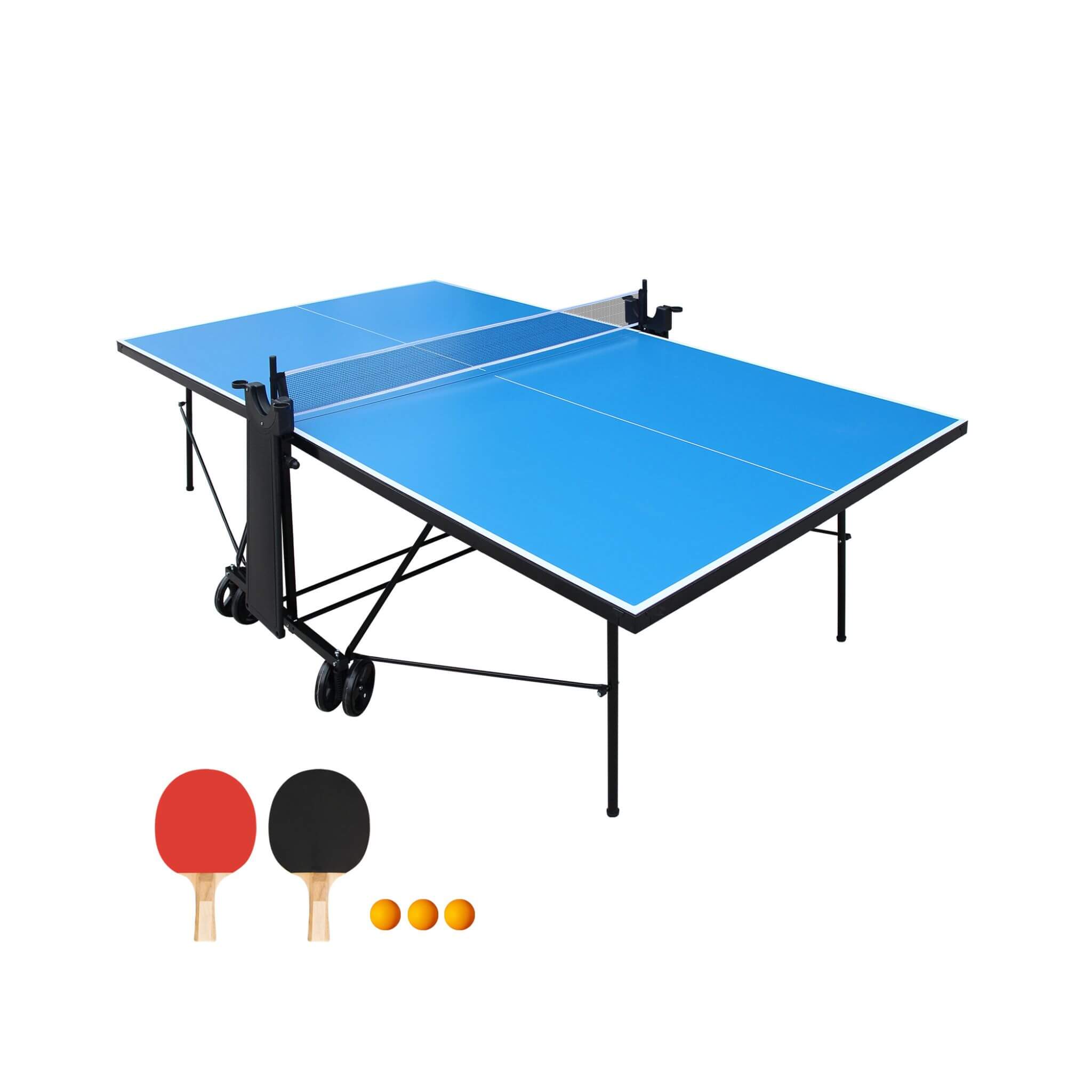 Portable 108-Inch Full-Size Table Tennis Table Set With Net, Paddles And Balls