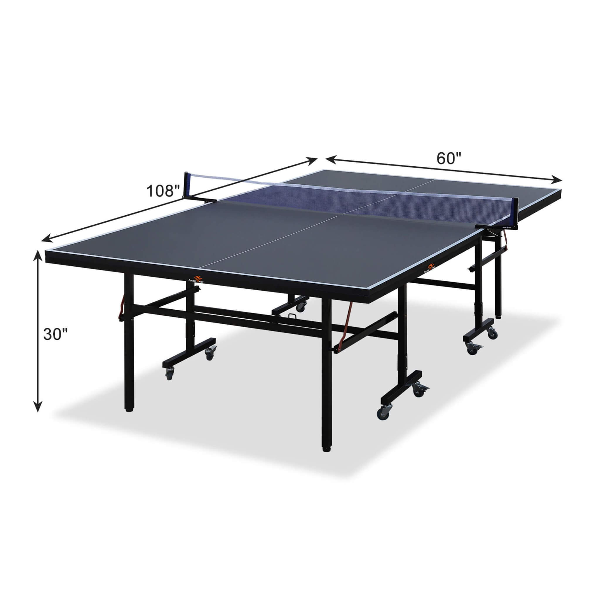 9FT Portable Mid-Size Ping Pong Table Set With Paddles, Balls, And Net