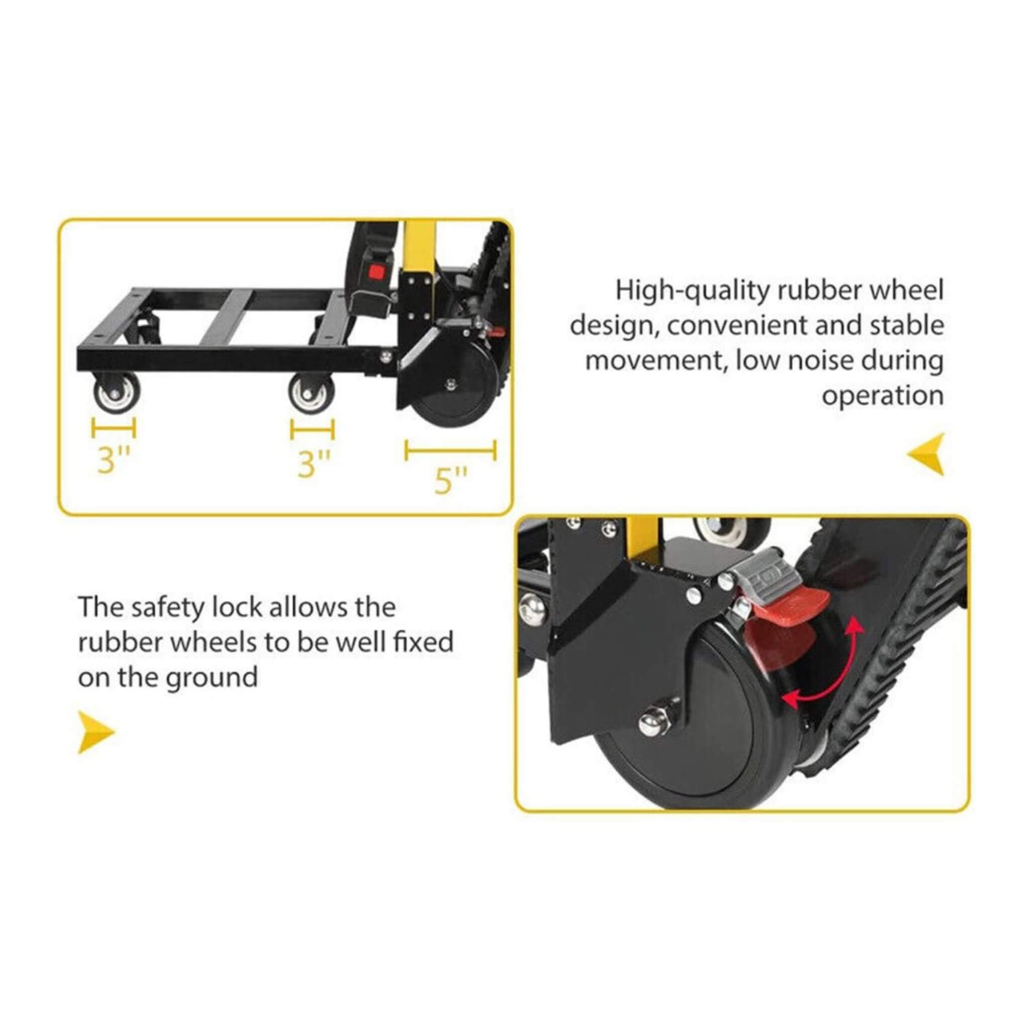 Premium 440LBS Electric Stair Climbing Dolly Hand Truck Folding Cart With Wheels