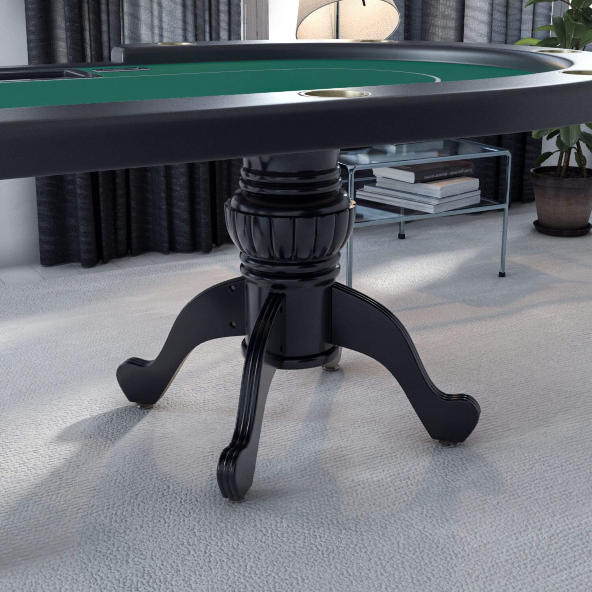 Premium 96-Inch Aura Oval Poker Table With Cup Holders, Chips Tray And Drop Box (SAK31045)