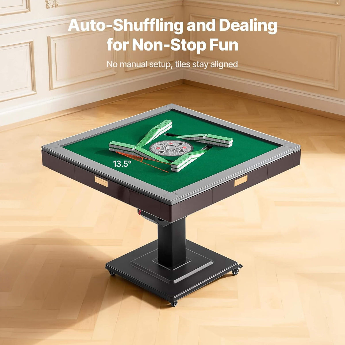 Premium Automatic Foldable Mahjong Table With Wheels And Two Sets Of Tiles