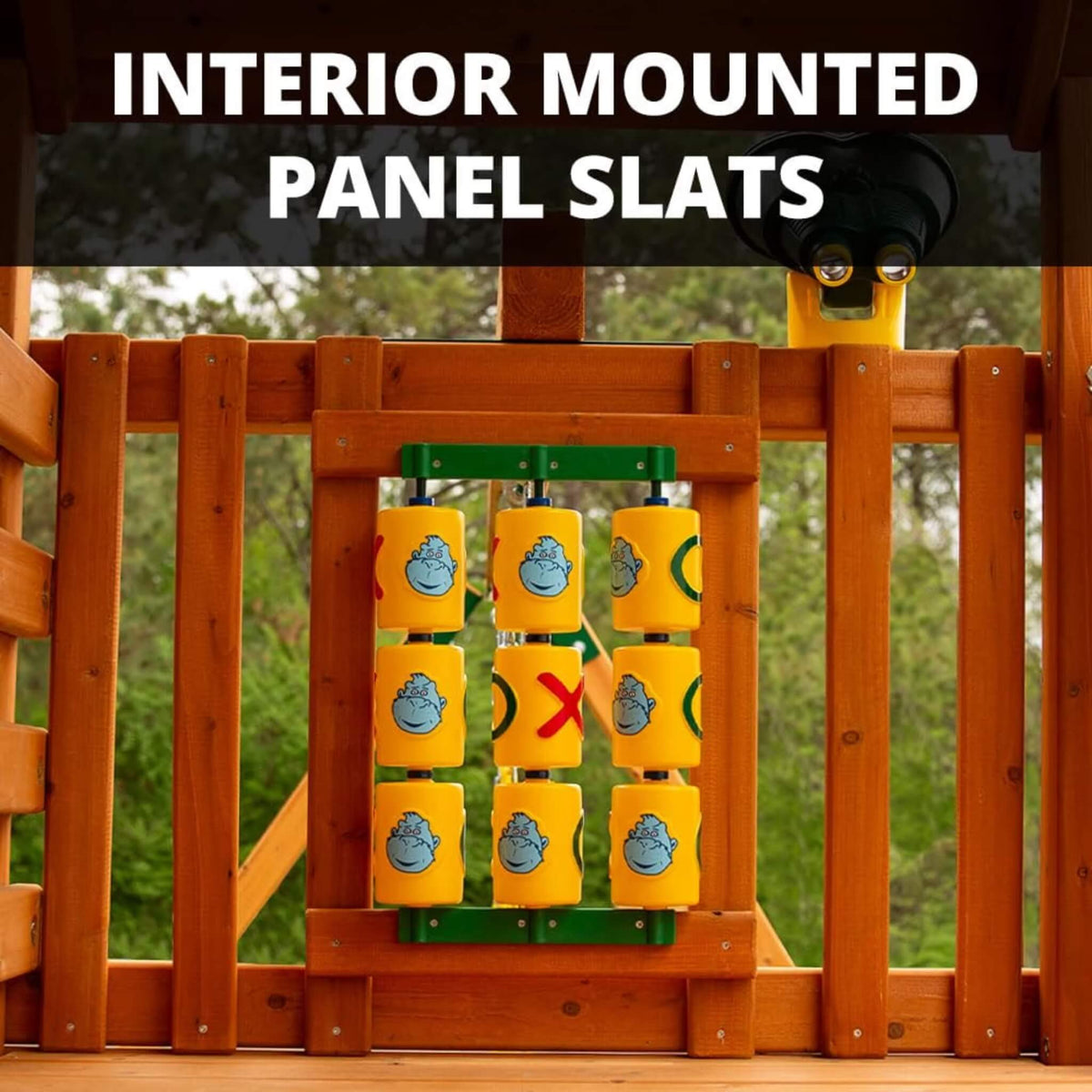 Premium Cedar Wood Swing Set With Tower Tire Swing Slide Ramp And Clatter Bridge