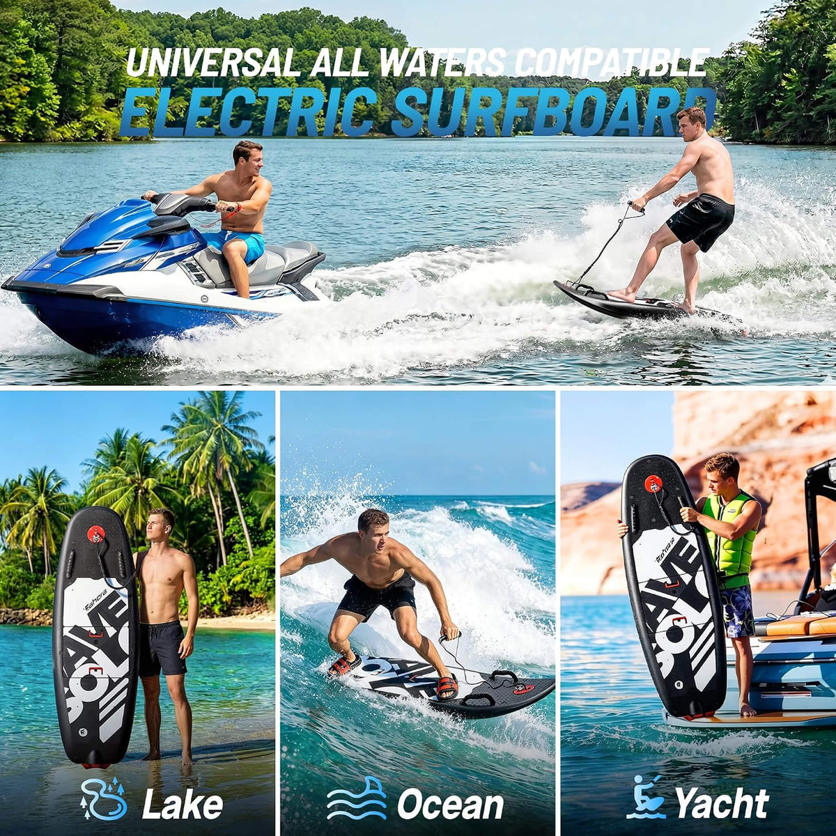 Premium Dual-Speed 12KW Self-Powered Electric Motorized Surfboard