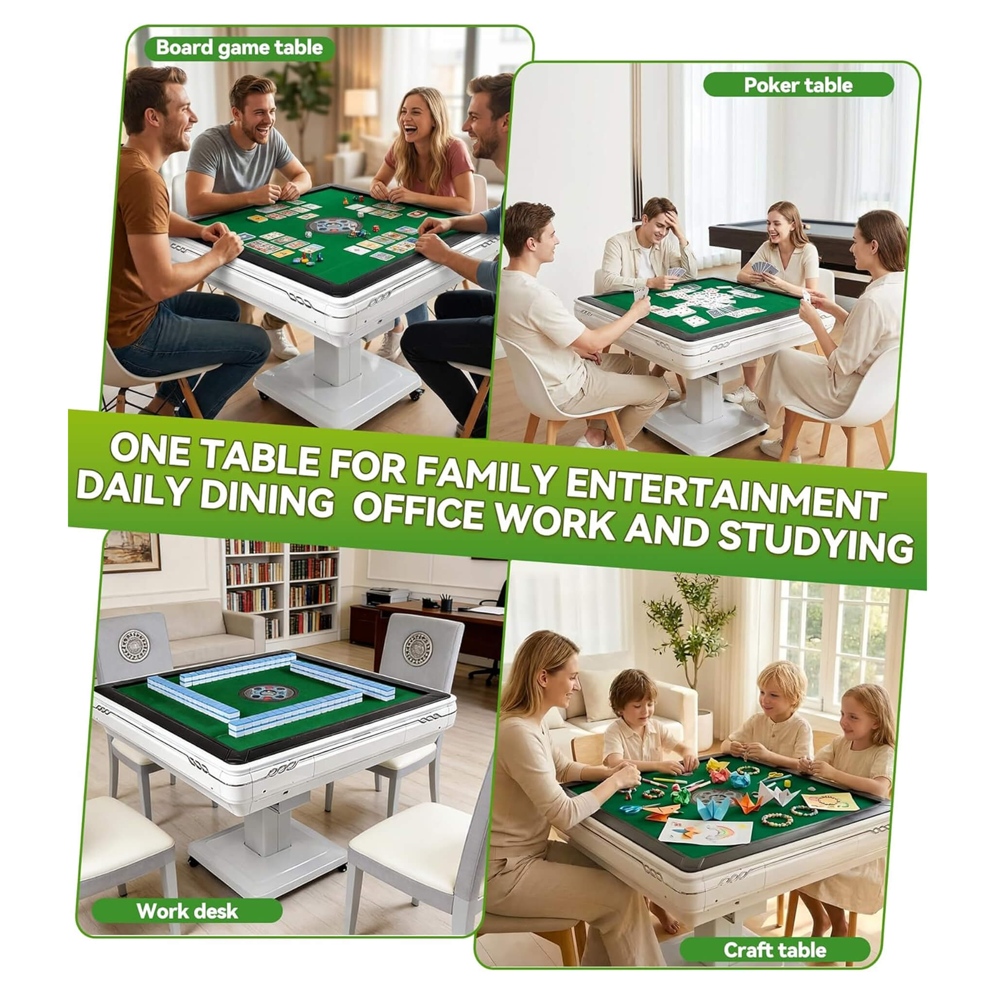 Premium Foldable 4-Player Automatic Mahjong Table With 2 Tile Sets