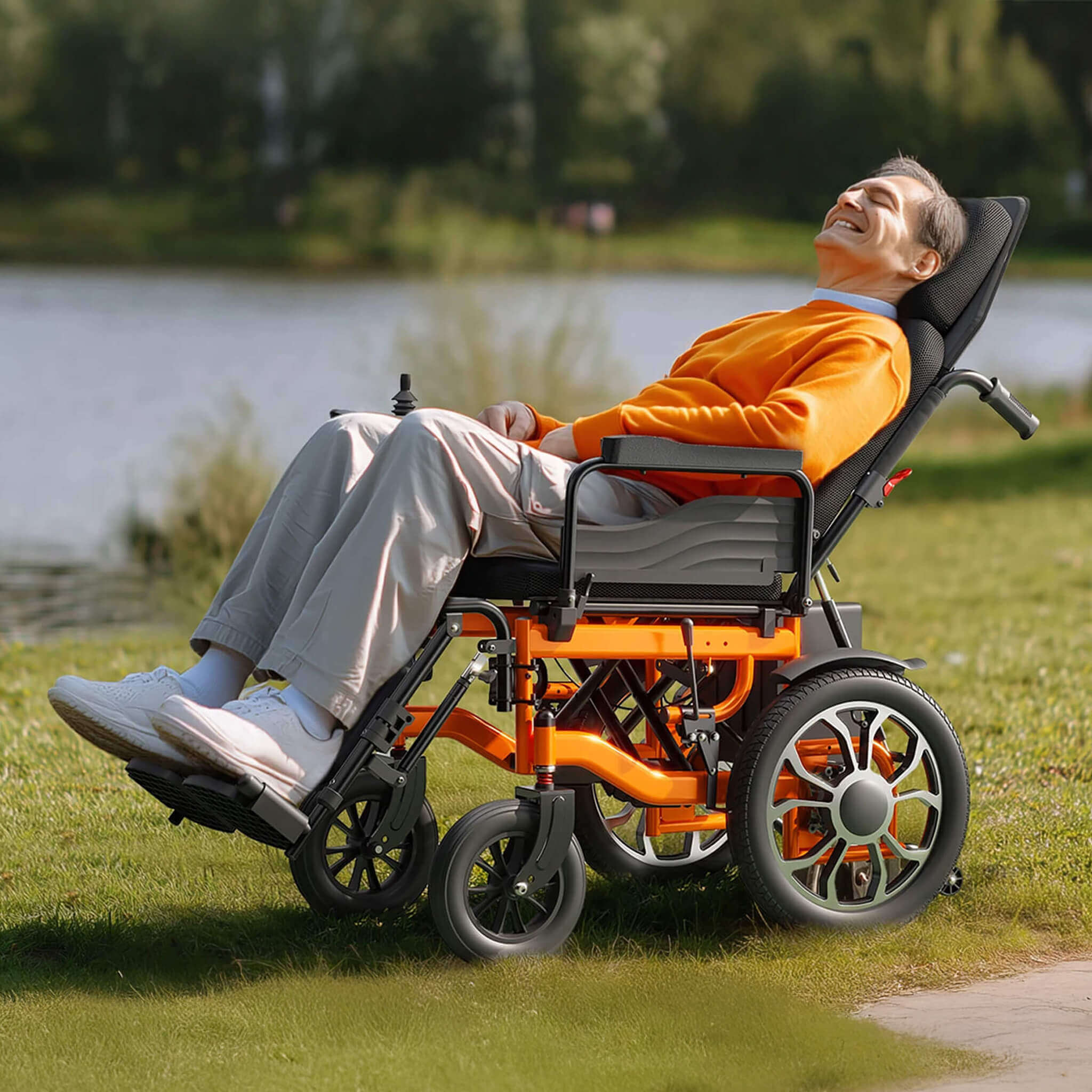 Motivo Premium Lightweight Electric Full Reclining Motorized Foldable Wheelchair (SAK91516)