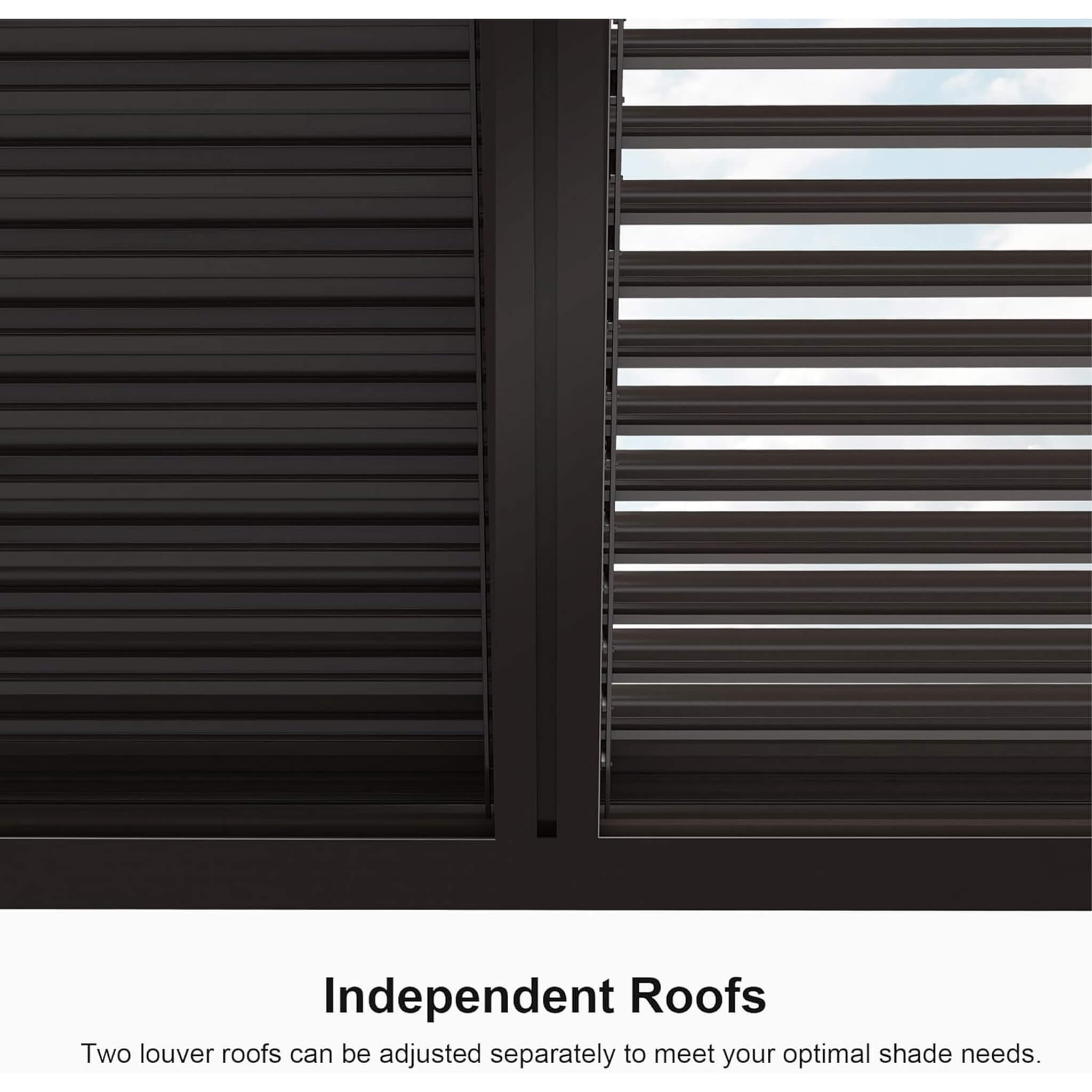 Alora Premium Outdoor Aluminum Louvered Patio Pergola With LED Lights [PERGOLA ONLY] (SAK24896)