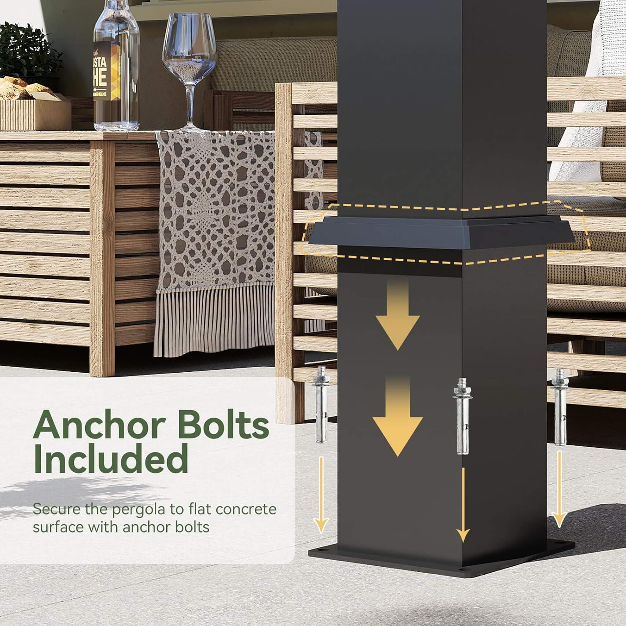 Alora Premium Gray Outdoor Metal Pergola With Louvered Roof And Drainage System