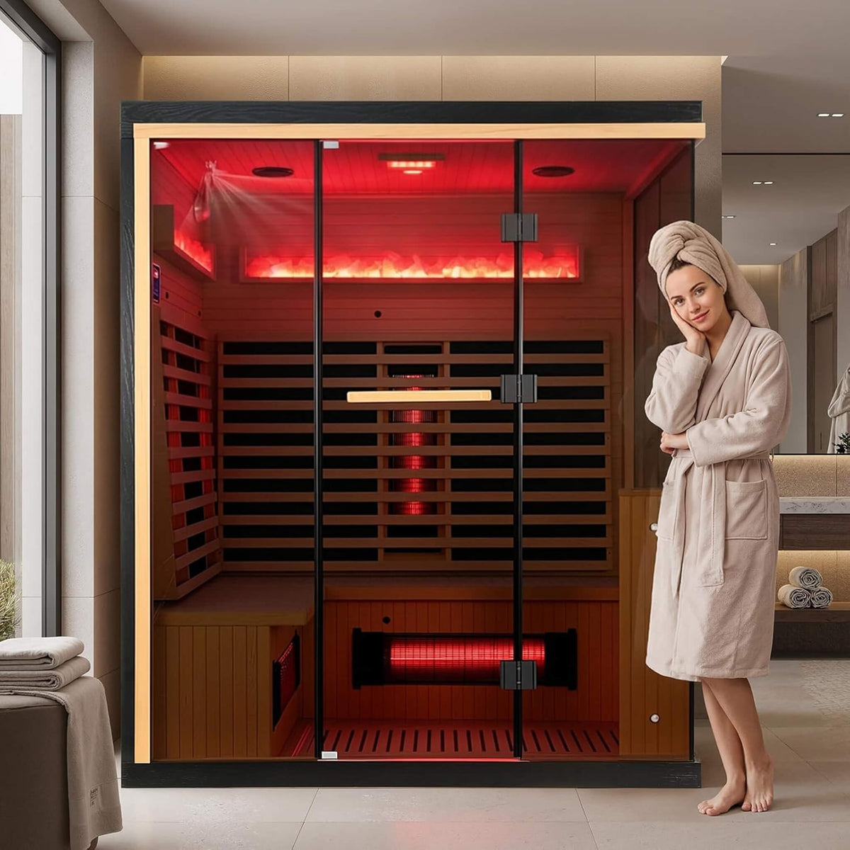 Ember 4-Person Full-Spectrum Infrared Sauna With Himalayan Salt Panels [Made-To-Order]