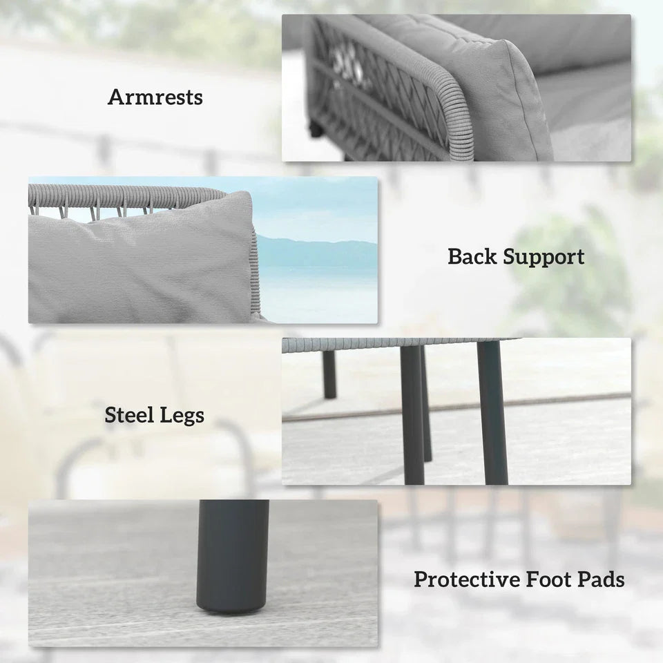 2 Piece Wicker Outdoor Patio Couch Set