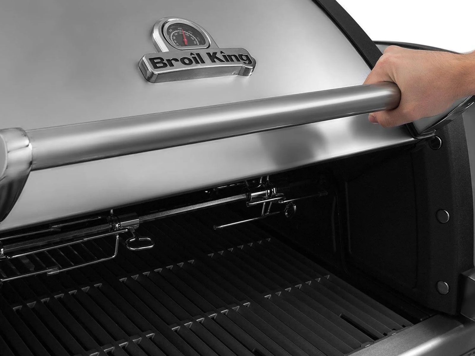 Broil King 11-Foot Outdoor Kitchen Island with Imperial S 690i 6-Burner Gas Grill, Rotisserie, Side Burner & Refrigerator (Right Orientation)