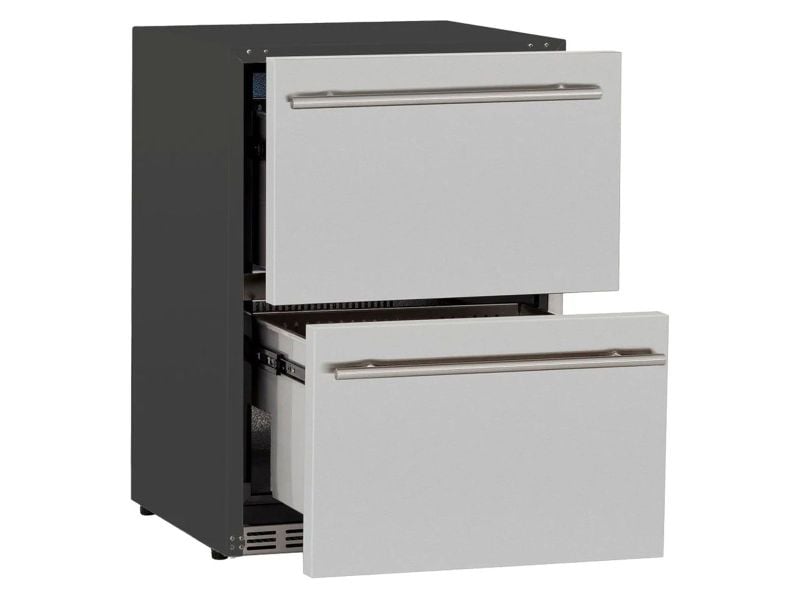 TrueFlame 24-Inch 5.0 Cu. Ft. Outdoor Rated 2-Drawer Fridge with Lock
