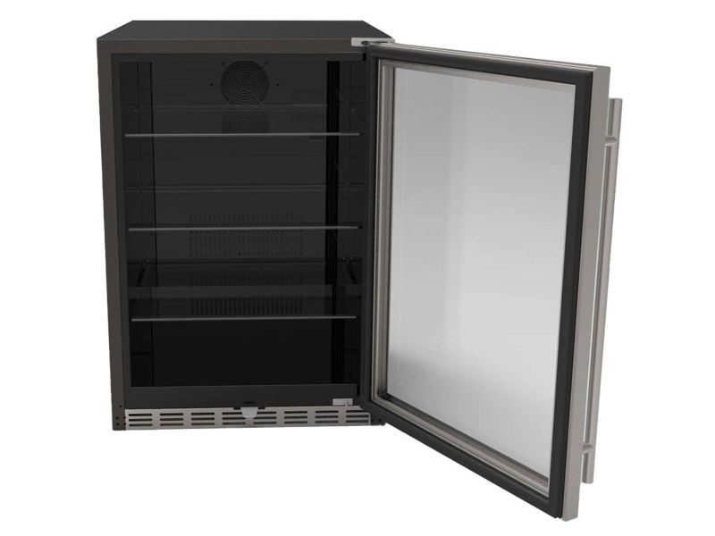 TrueFlame 24-Inch 5.1 Cu. Ft. Outdoor Rated Fridge with Glass Door