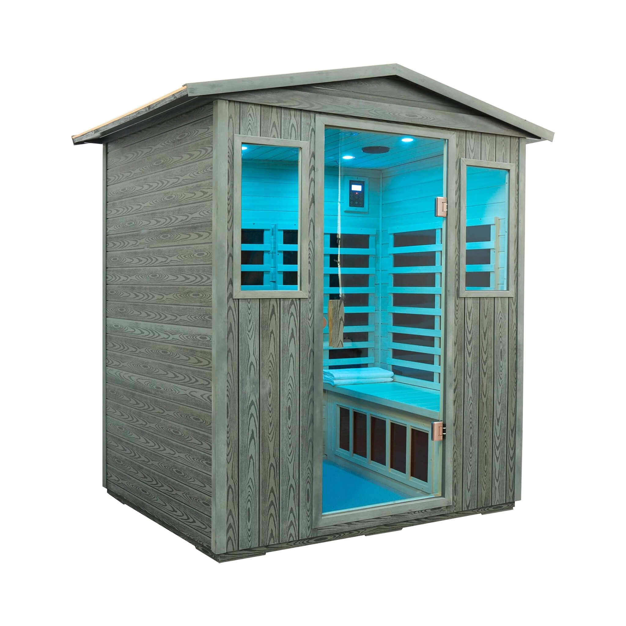 Thermora Eterna 4-Person Full-Spectrum Low EMF Carbonized Composite Infrared Sauna Room With Bluetooth Speakers (SAK70182)