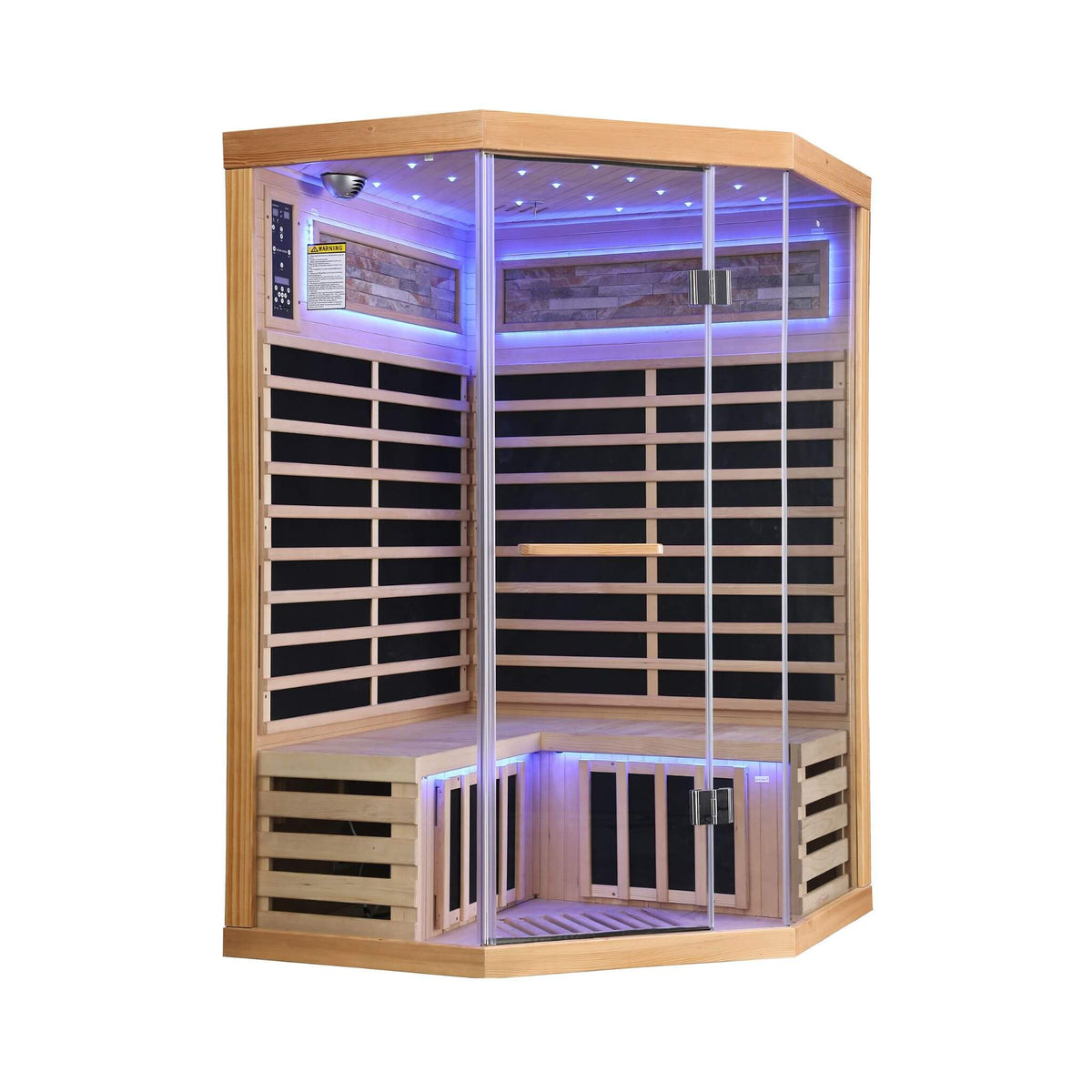 Ember Premium Canadian Hemlock 2-Person Indoor Infrared Sauna Room With Glass Front