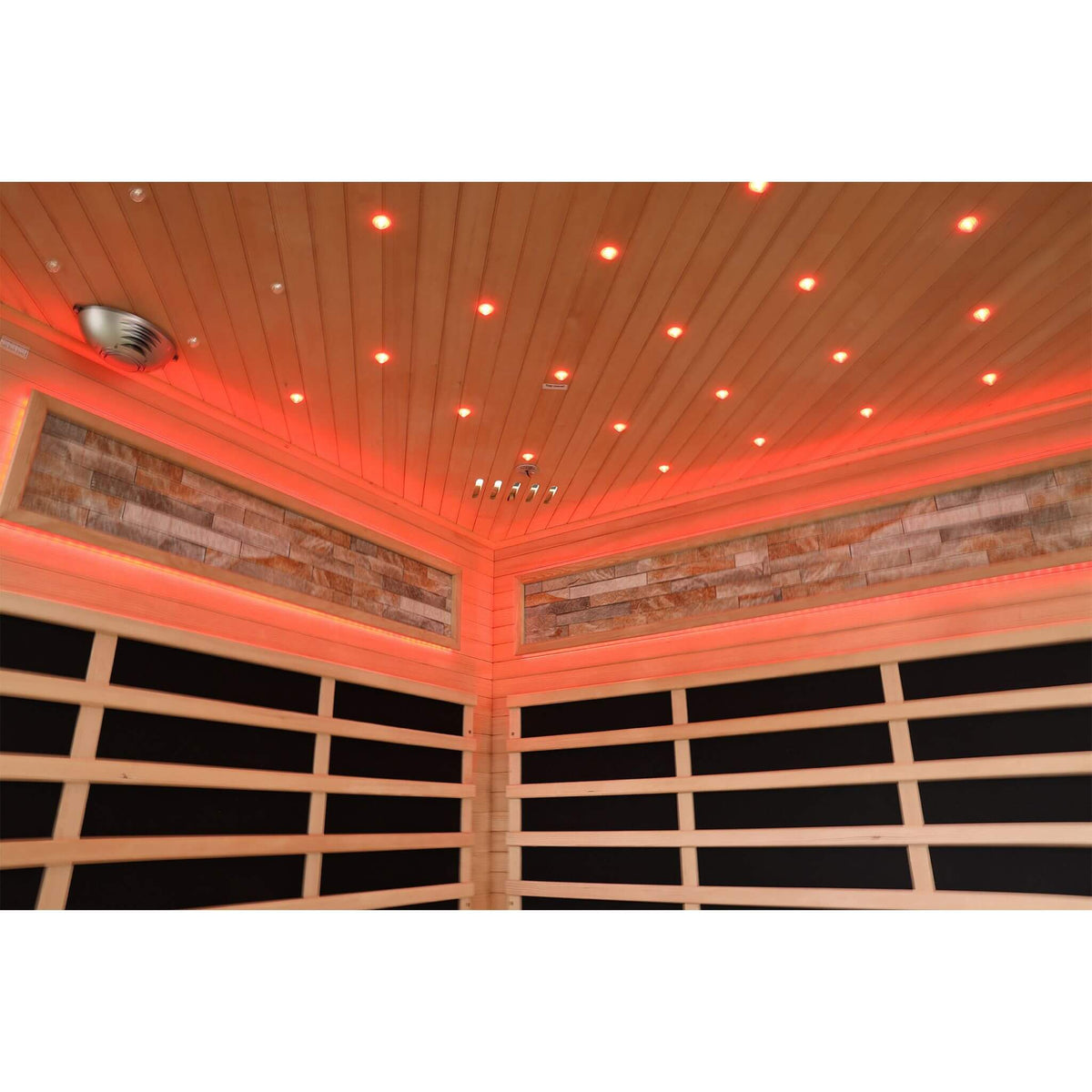 Aura Premium Canadian Hemlock Pentagonal Indoor Infrared Sauna Room With Glass Front