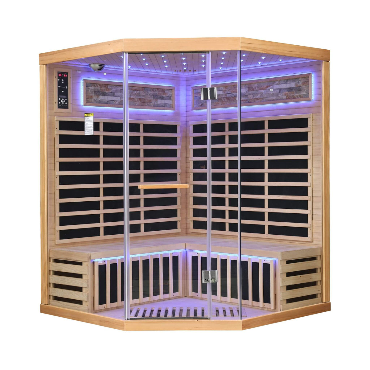 Aura Premium Canadian Hemlock Pentagonal Indoor Infrared Sauna Room With Glass Front