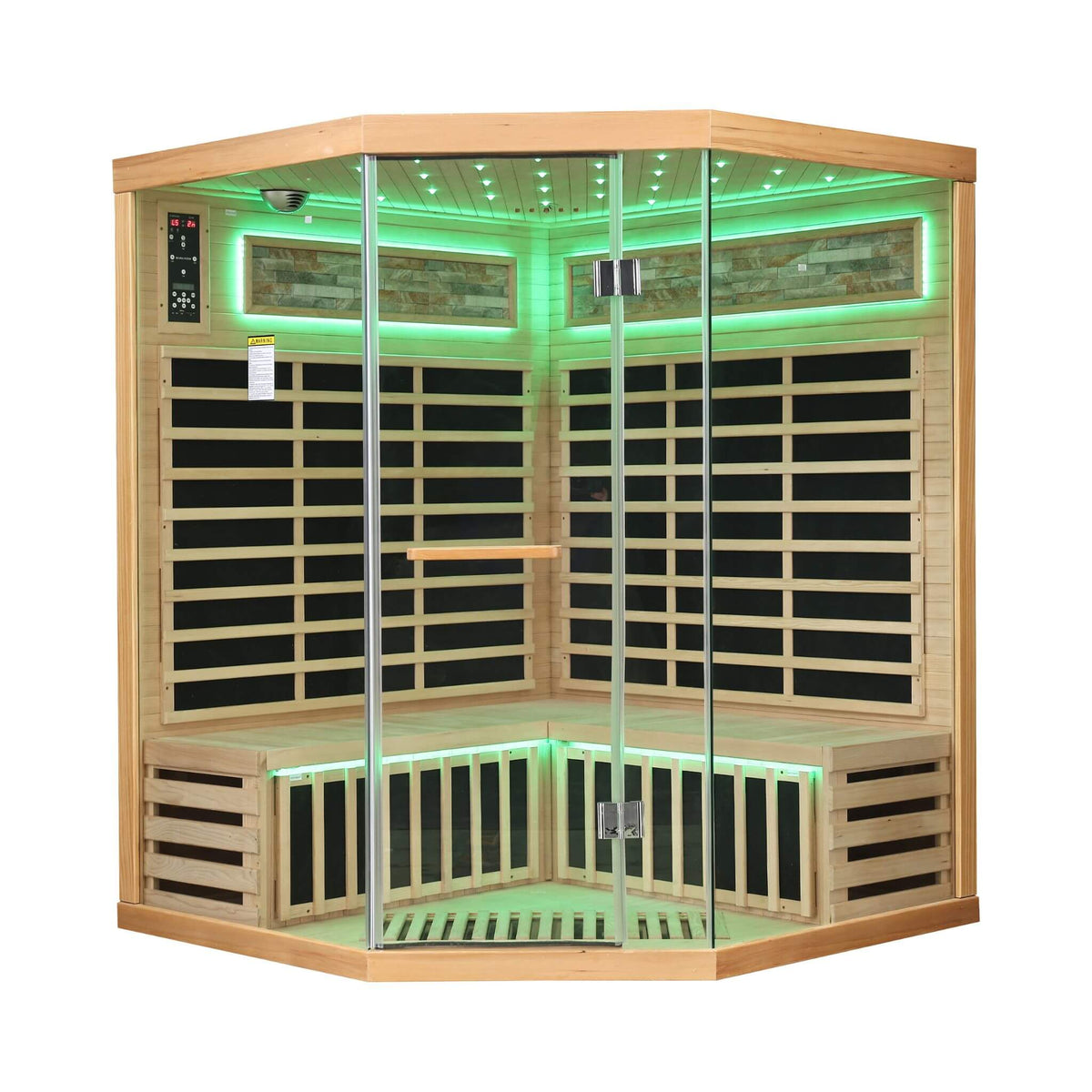 Aura Premium Canadian Hemlock Pentagonal Indoor Infrared Sauna Room With Glass Front