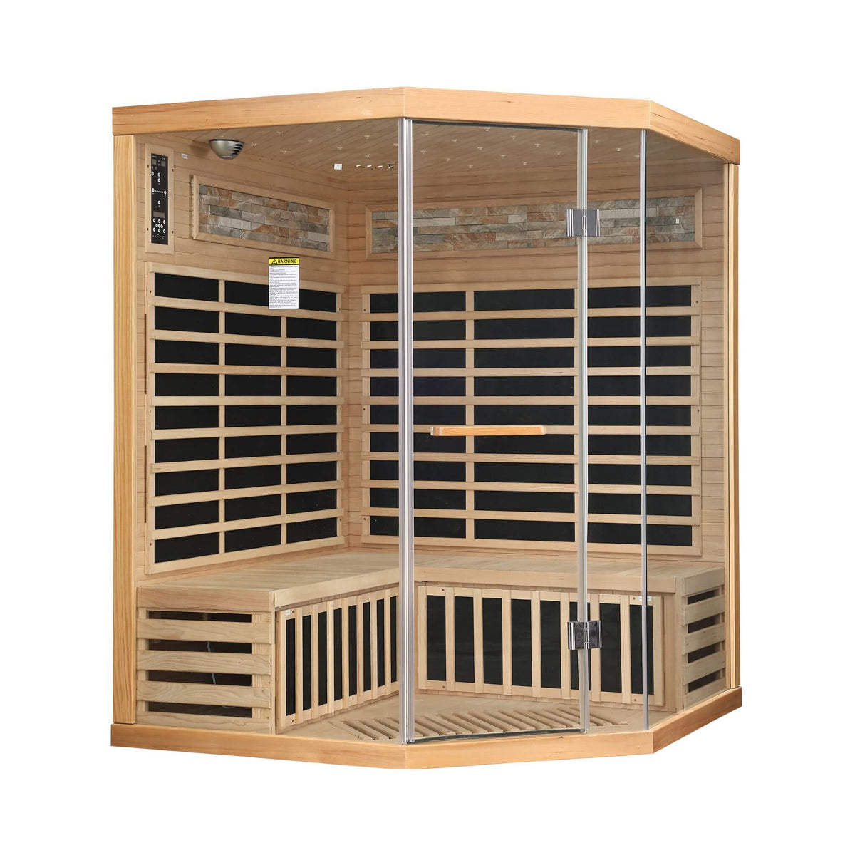 Aura Premium Canadian Hemlock Pentagonal Indoor Infrared Sauna Room With Glass Front