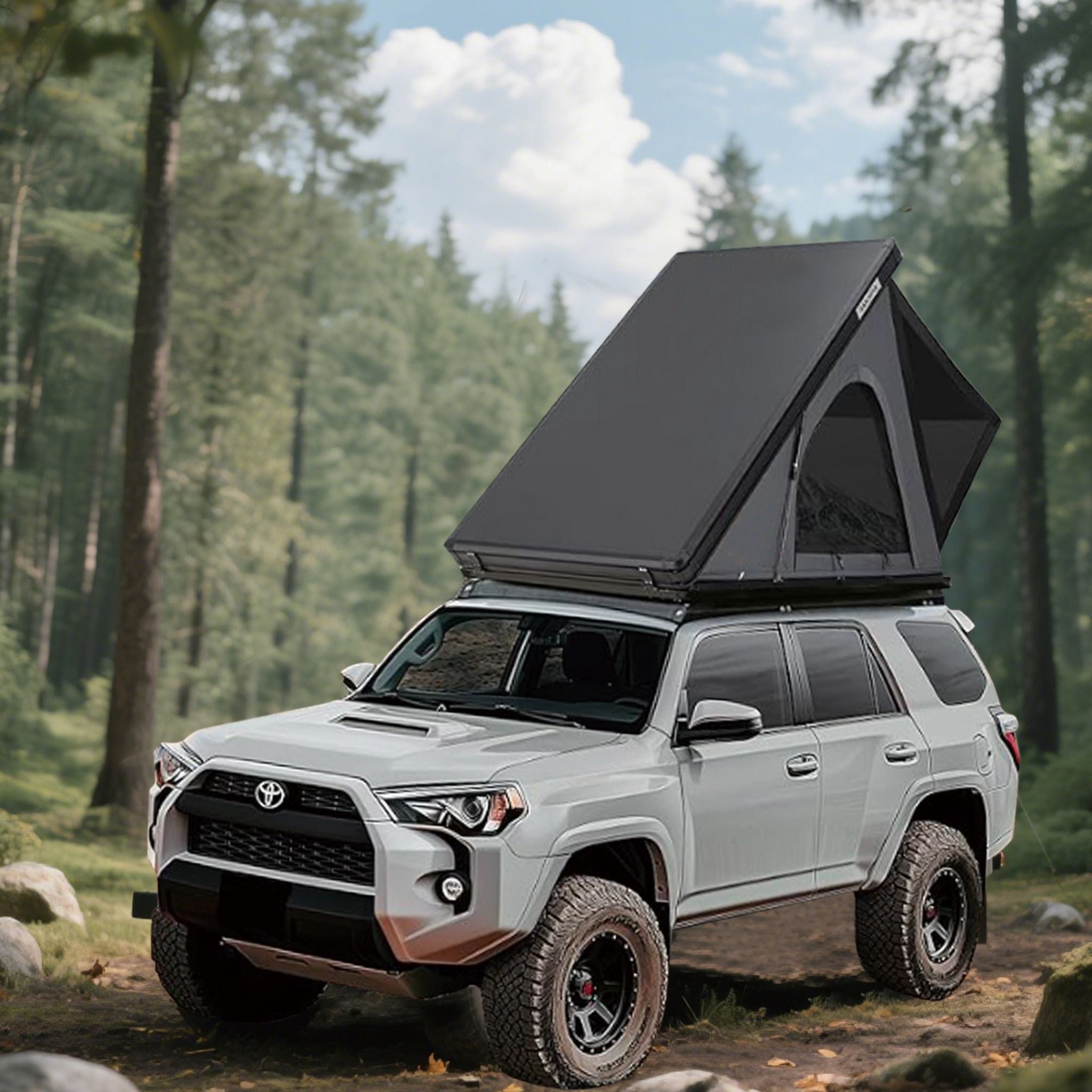 Trailora Premium Lightweight Hard Shell Rooftop Tent With LED Strip And Memory Foam (SAK51780)
