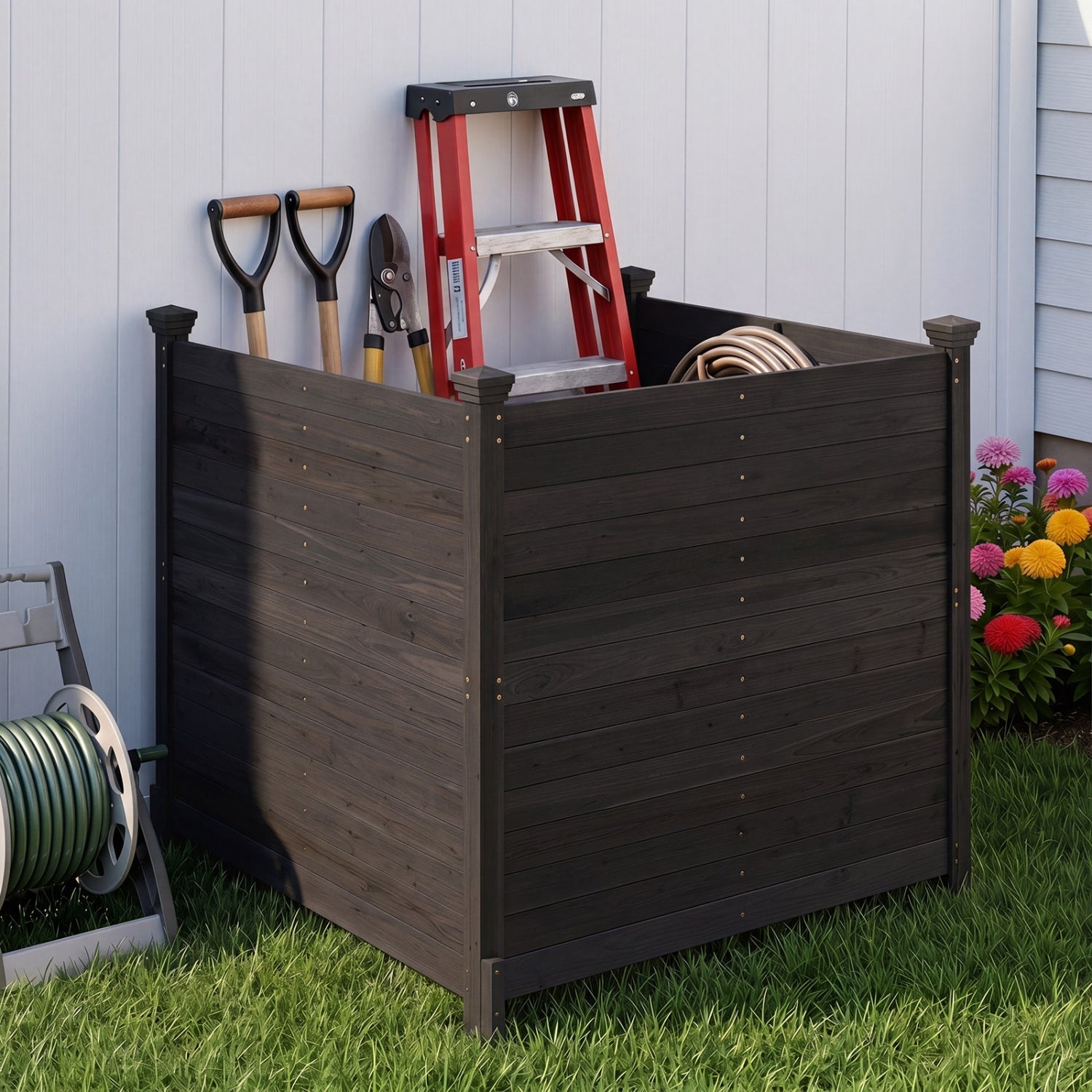 3-Panel Outdoor Privacy Fence for AC Units & Equipment