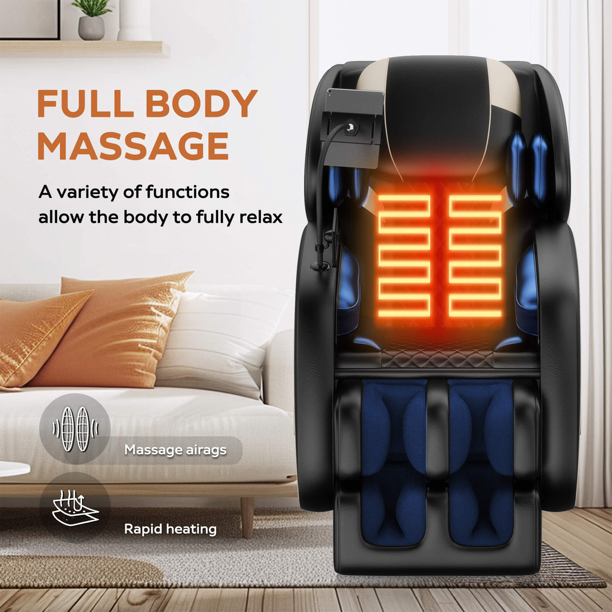 Sovereign Zero-Gravity Massage Chair With Six Massage Rollers