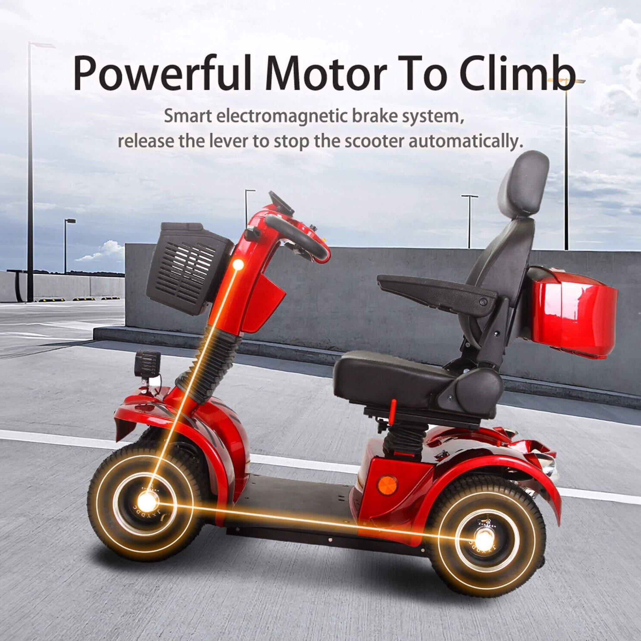 Zvg 4-Wheel Heavy-Duty 500W 48V20AH Electric All-Terrain Mobility Scooter