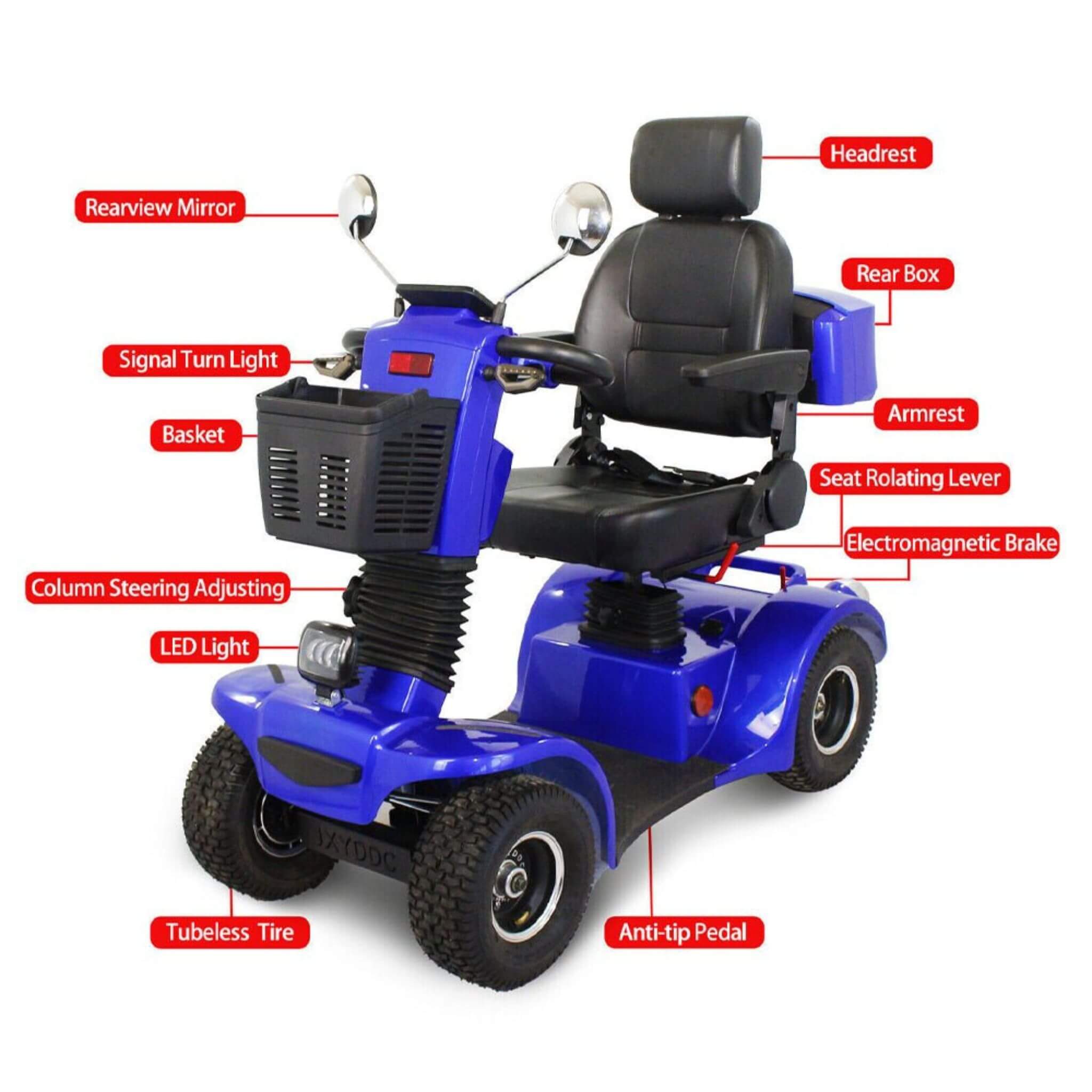 Zvg 4-Wheel Heavy-Duty 500W 48V20AH Electric All-Terrain Mobility Scooter